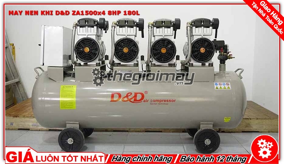 Máy nén khí D&D ZA1500*4 8HP-180L-3 pha