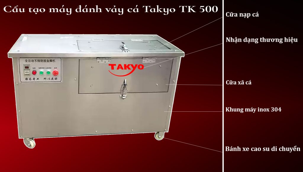 Cấu tạo máy đánh vảy cá Takyo TK 500