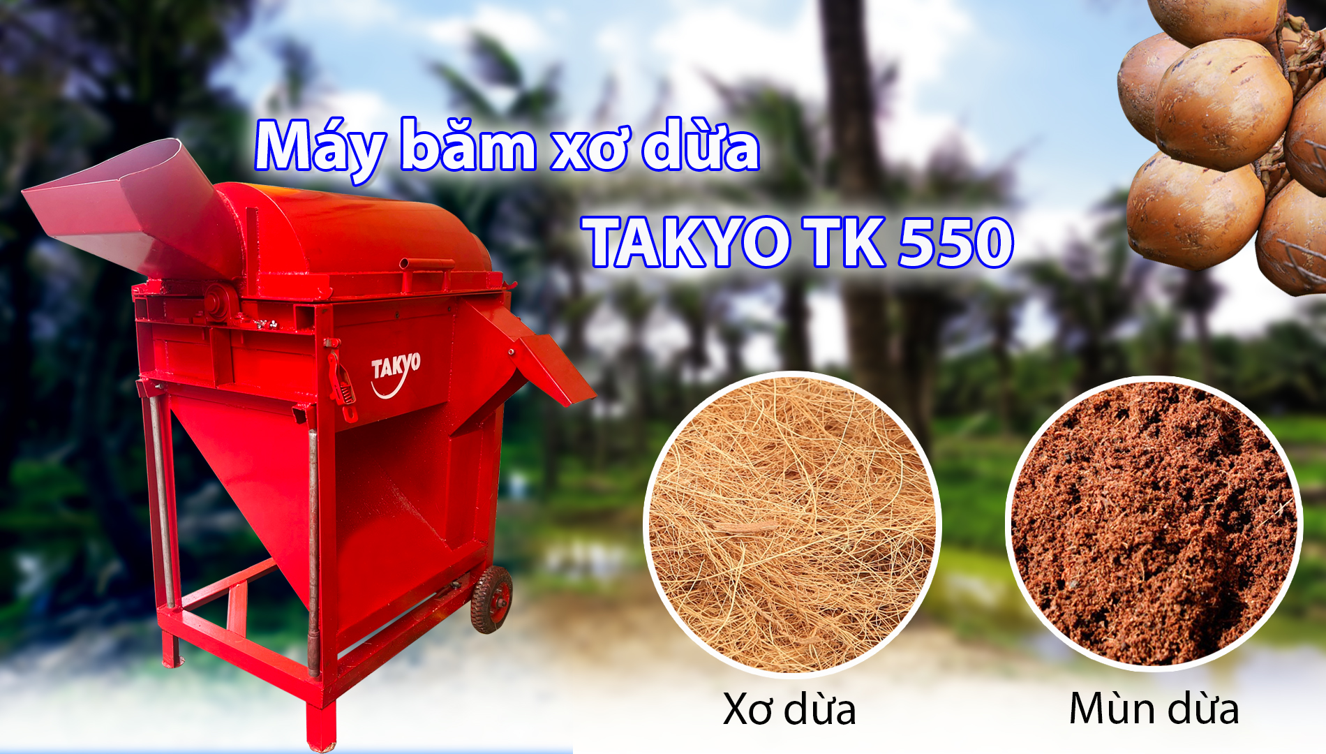 Máy băm xơ dừa Takyo TK 550