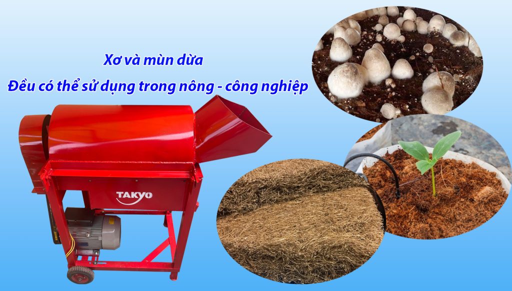 Những ứng dụng khi sử dụng máy băm xơ dừa Takyo TK 550