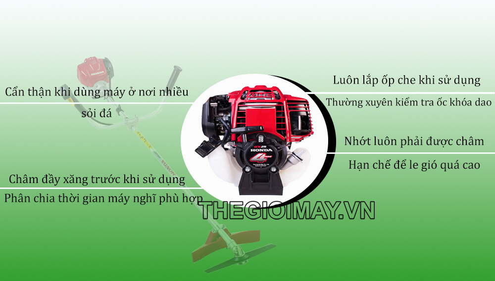 Những lưu ý khi sử dụng động cơ máy cắt cỏ Honda GX25 Thailan