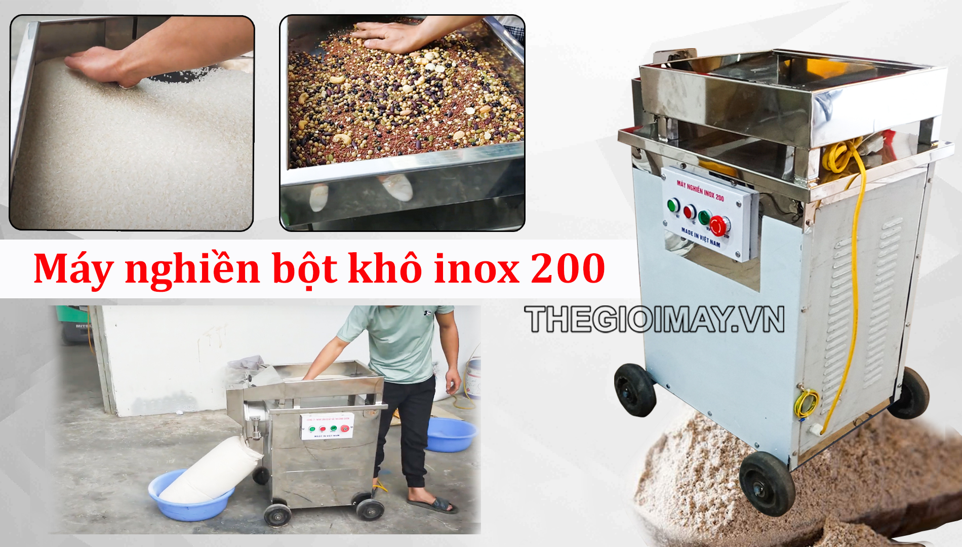 Máy nghiền bột Inox 200