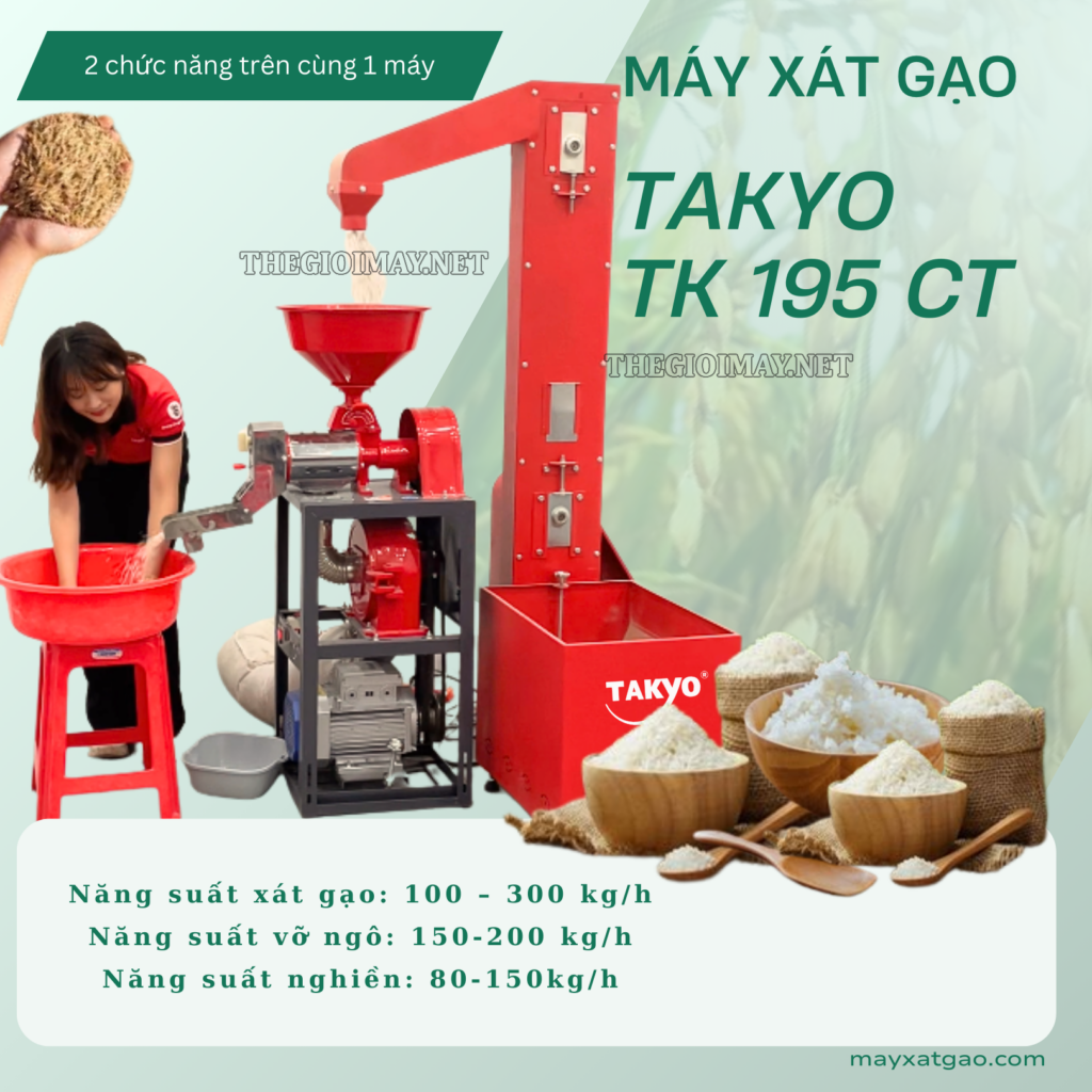Giới thiệu máy xát gạo đa năng Takyo TK 195 CT