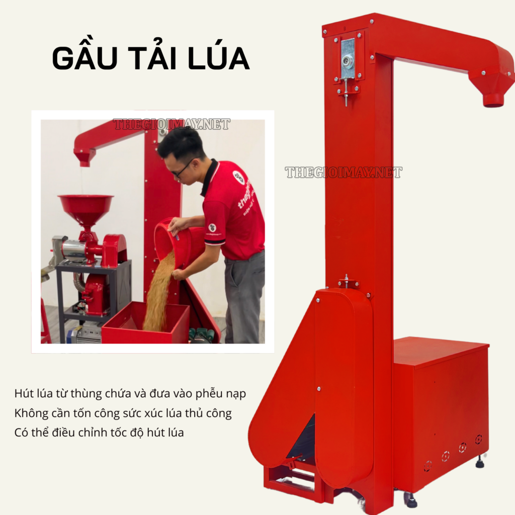 Gầu tải của máy xát gạo đa năng Takyo TK 195 CT