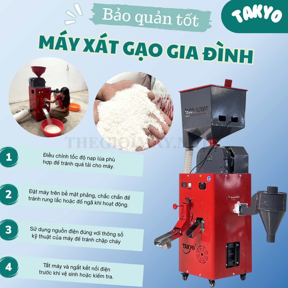 Lưu ý quan trọng khi dùng máy xay xát gạo Takyo TK 250 P