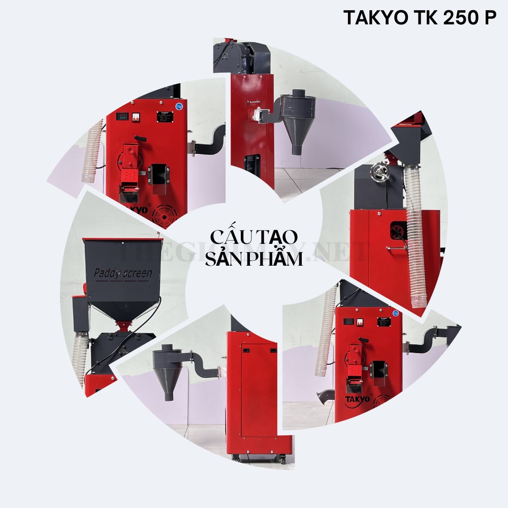 Cấu tạo nổi bật của máy xát gạo hiện đại Takyo TK 250 P