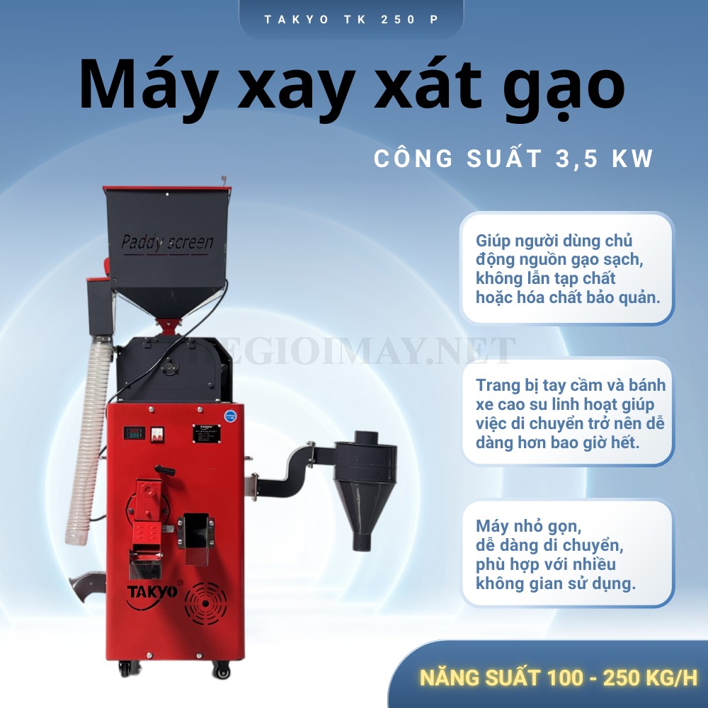 Máy xát gạo hiện đại Takyo TK 250 P chính hãng