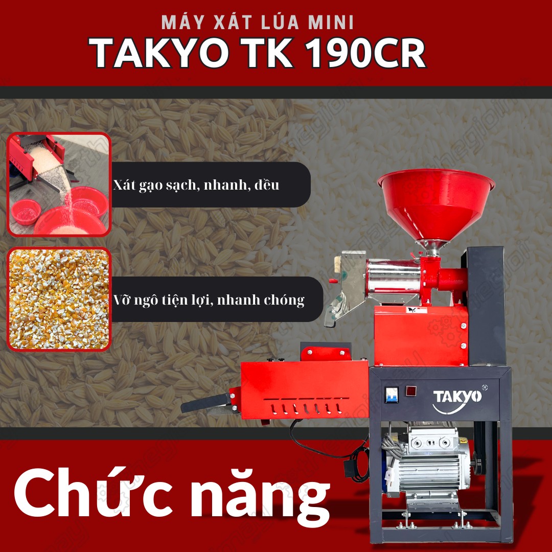 Chức năng của máy xát lúa mini TAKYO TK 190 CR
