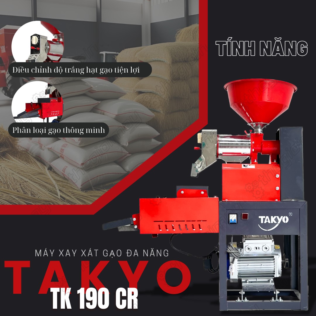 Tính năng của máy xát lúa mini TAKYO TK 190 CR