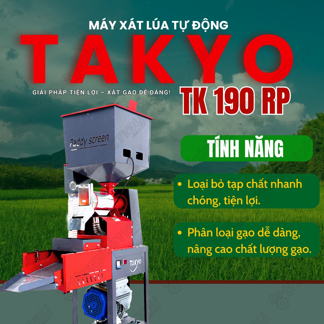 Tính năng của máy xát lúa tự động TAKYO TK 190 RP