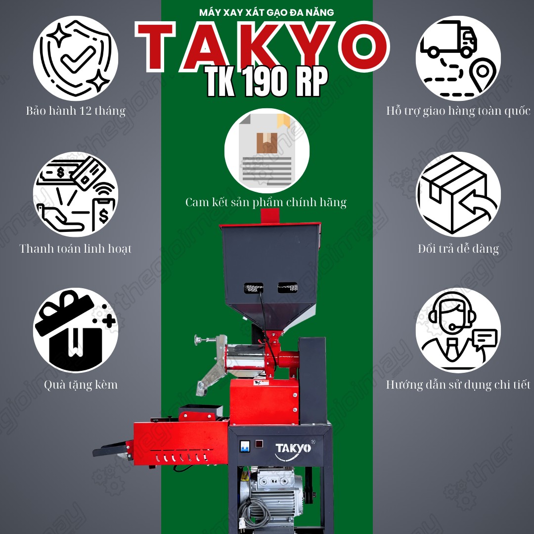 Chính sách ưu đãi khi mua máy xát lúa tự động TAKYO TK 190 RP
